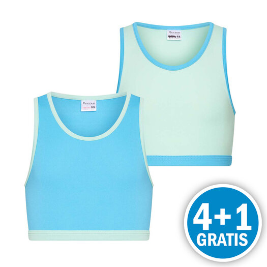 Beeren Meisjes Hesje Mix & Match Mint / Turquoise 2-Pack Voordeelpakket
