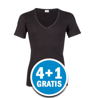 Beeren M3000 Heren T-shirt Diepe V-hals Zwart  Voordeelpakket