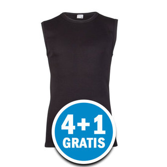 Beeren Heren Mouwloos Shirt M3000 Zwart  Voordeelpakket
