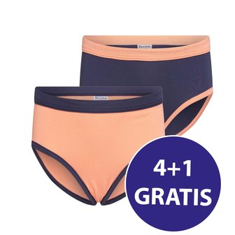 Beeren Meisjes Slip Mix & Match Zalm-Donkerblauw 2-Pack Voordeelpakket