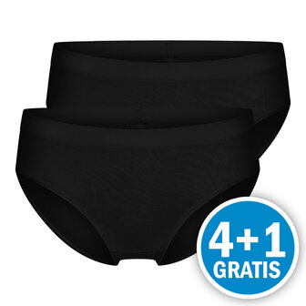 Beeren Dames Basic M045 Midi Slip Zwart 2-Pack Voordeelpakket