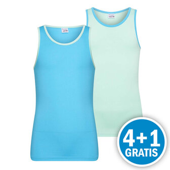 Beeren Meisjes Hemd Mix &amp; Match Mint en Turquoise 2-Pack Voordeelpakket