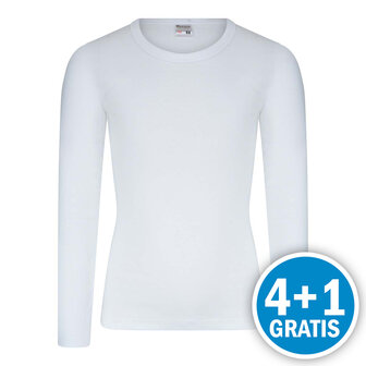 Beeren Jongens M3000 Shirt Lange Mouw Wit Voordeelpakket