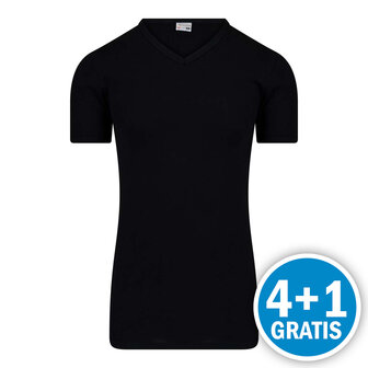 Beeren Heren M3000 V-hals T-shirt Extra Lang Zwart Voordeelpakket