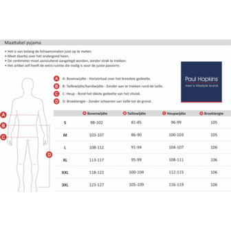 Paul Hopkins Heren pyjama Blue met knoopsluiting