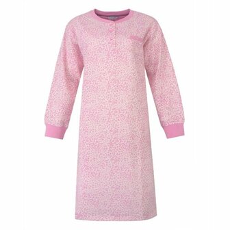 Tenderness Dames Katoen-Fleece Nachthemd Roze 