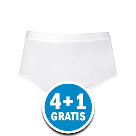 Beeren Young Dames Tailleslip Met Badstof Kruisje Wit  Voordeelpakket