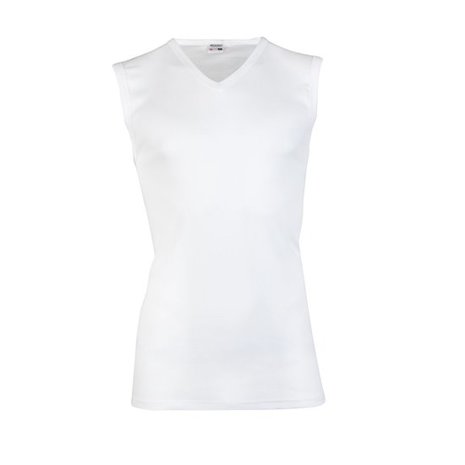 Beeren Heren Mouwloos Shirt V-hals Wit Voordeelpakket