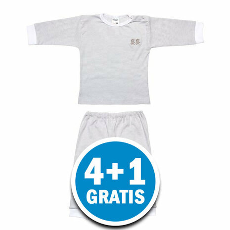 Beeren Baby Pyjama M401 Met Borduur Grijs  Voordeelpakket