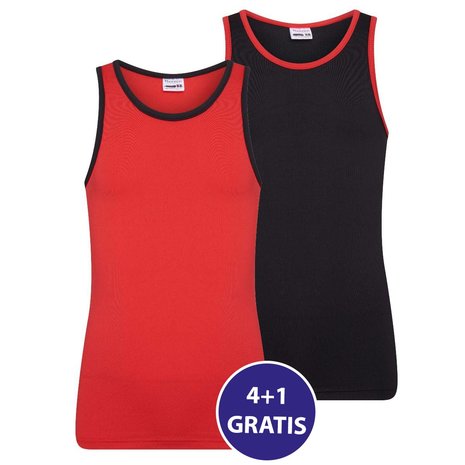Beeren Meisjes Hemd Mix & Match Rood / Zwart 2-Pack Voordeelpakket