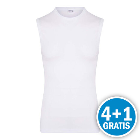 Beeren Heren Mouwloos Shirt M3000 Wit Voordeelpakket