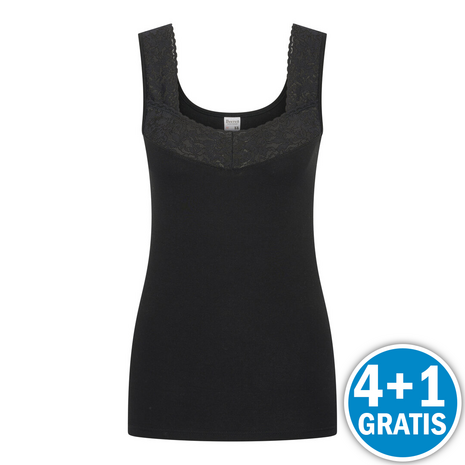 Beeren Dames Comfort Feeling Hemd met kant Dianne Zwart Voordeelpakket