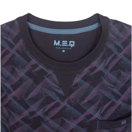 MEQ Herenpyjama – Ronde Hals Blauw 