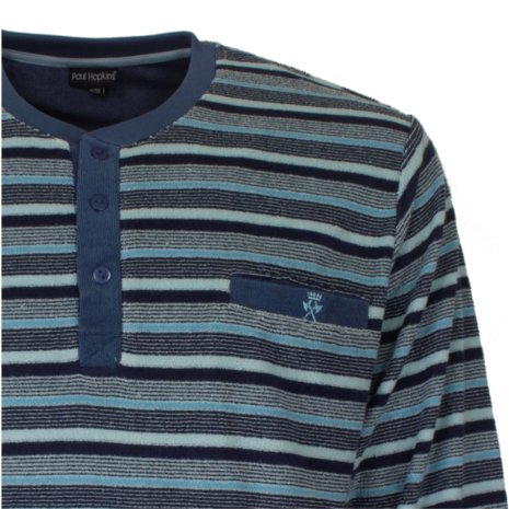 Paul Hopkins Heren pyjama Blue met knoopsluiting