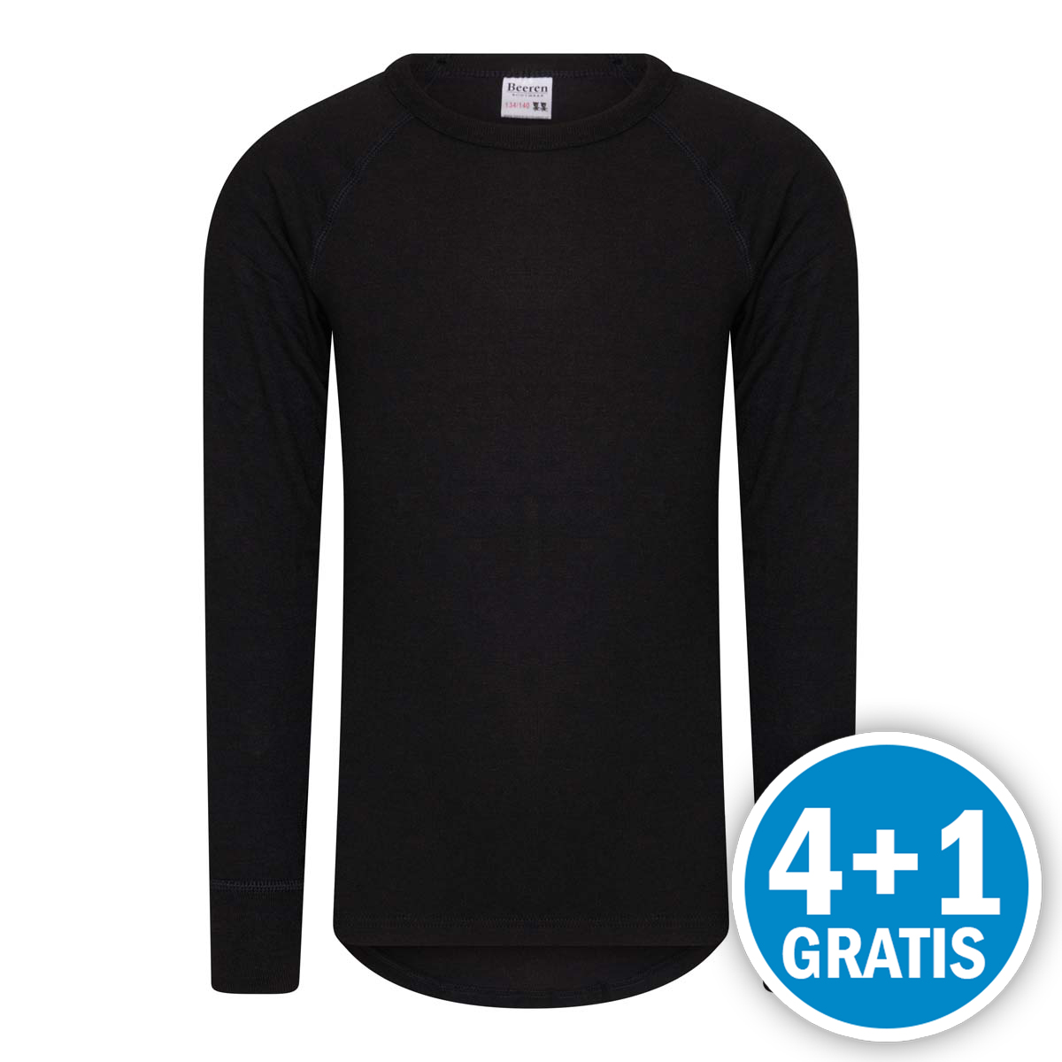 Beeren Thermokids Shirt Lange Mouw Zwart Voordeelpakket 4 1 Gratis