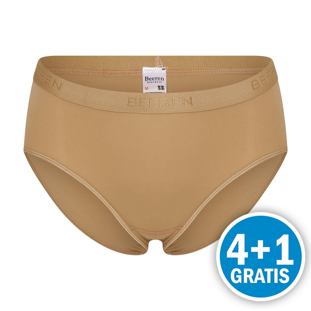 Beeren Young Dames Heupslip Met Badstof Kruisje Beige Voordeelpakket 4 1 Gratis