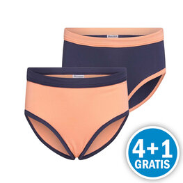 Beeren Meisjes Slip Mix & Match Zalm-Donkerblauw 2-Pack Voordeelpakket
