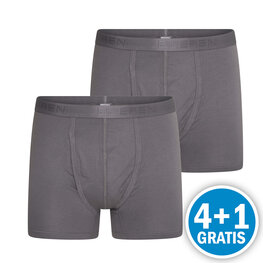 Beeren Heren Boxershort Dylan Met Gulp Grijs 2-Pack Voordeelpakket