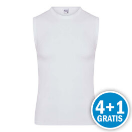 Beeren Young Heren Mouwloos Shirt Wit Voordeelpakket