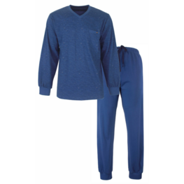 MEQ Herenpyjama – V-hals Delft Blauw