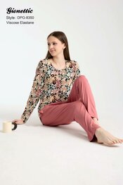 Gionettic Damespyjama – Yara Terracotta/Print