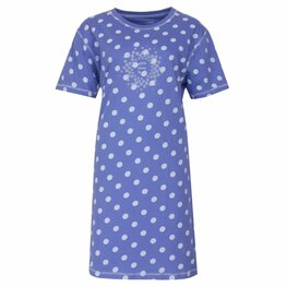 Tenderness tricot dames nachthemd korte mouw blauw