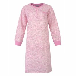 Tenderness Dames Katoen-Fleece Nachthemd Roze
