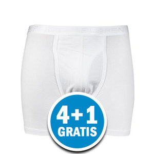 Beeren Heren Dylan Boxershort met Gulp Wit Voordeelpakket - 4+1 Gratis!